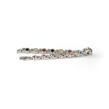 Valentina - Negative Ion Bracelet, Stainless Steel with Smoky Swarovski Crystals